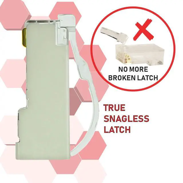 Alt view image 2 of 7 - LINKUP Cat6 RJ45 Pass Through Connectors | Self-Protective Curved Unbendable Latch - No Boot Required | Durable, Space-Saving Ethernet Ends for Solid & Stranded Cable | Performance RJ45 Termination