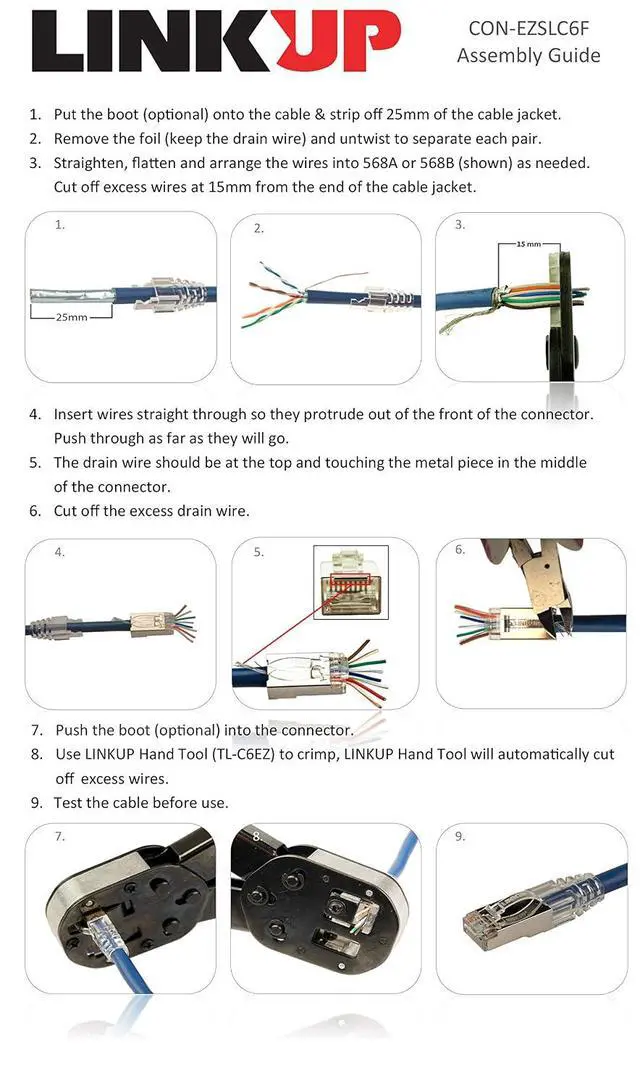 Alt view image 7 of 7 - LINKUP Cat6 RJ45 Pass Through Connectors | Self-Protective Curved Unbendable Latch - No Boot Required | Durable, Space-Saving Ethernet Ends for Solid & Stranded Cable | Performance RJ45 Termination