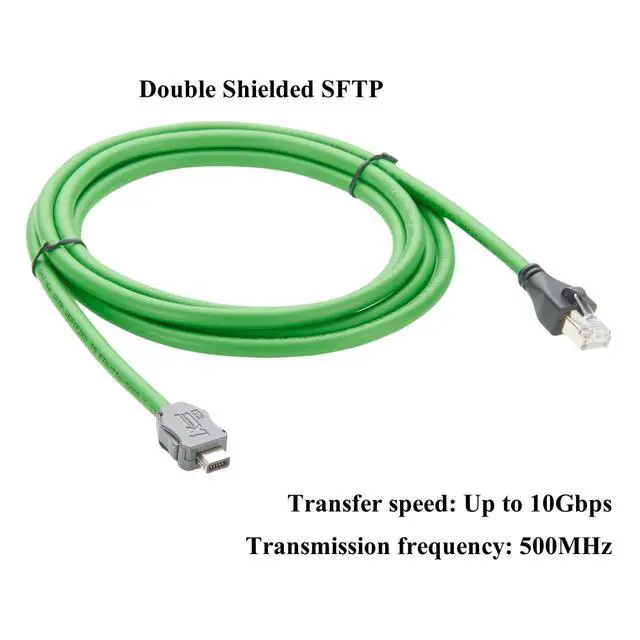 Alt view image 3 of 7 - IX Industrial Cat6A Ethernet Cable IX40G-B-10S-CV(7.0) B Key to RJ45 Plug 10Gbps Shielded SFTP Industrial Camera Cable for GigE Vision Automation Systems Machine Vision PLC(2M/6.6FT)