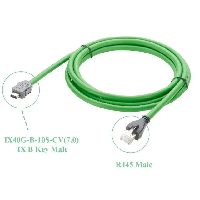 Alt view image 2 of 7 - IX Industrial Cat6A Ethernet Cable IX40G-B-10S-CV(7.0) B Key to RJ45 Plug 10Gbps Shielded SFTP Industrial Camera Cable for GigE Vision Automation Systems Machine Vision PLC(2M/6.6FT)