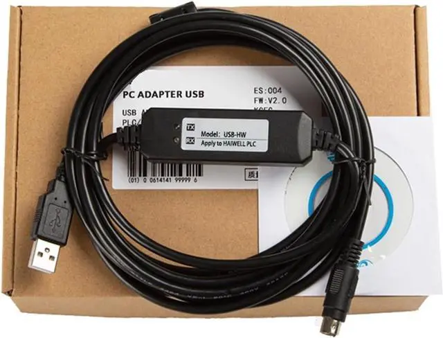 Main image of Compatible with HaiWell PLC E/S/H/C/T Series Programming Cable Download Cable Round Head 4-pin USB-HW