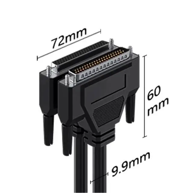 Alt view image 7 of 7 - 1Pcs DB62 Terminal Wire with Number HDB62 Male Female Serial Cable 3 Rows 62Pin Double Shield Single Head with Cable Connector(Male,2M)