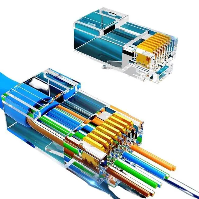 Alt view image 2 of 7 - RJ45 Connector 50U Gold Plated CAT7 CAT6 CAT5E Pass Through Modular Plug 8P8C Crimp End(30 Pieces,CAT6 STP)