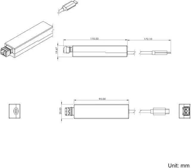 Alt view image 3 of 5 - Pigtailed USB 3.0 Type C Extender Over Single-Mode Optic Fiber Cable to 250 Meters, USB 3.0 Hub to Optic Fiber, Supports 5 Gbps Super-Speed (BY-USB-412DF-C(Over 2 Fibers))