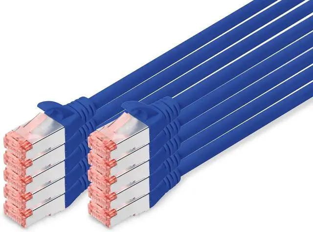 Main image of DIGITUS LAN Cable Cat 6-3m - 10 Pieces - RJ45 Network Cable - S/FTP Shielded - Compatible with Cat6A & Cat7 - Blue