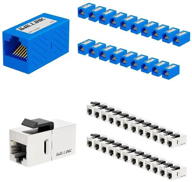 Main image of iwillink RJ45 Coupler 20-Pack and Cat6 Coupler RJ45 Cat6 Shielded Coupler 25-Pack