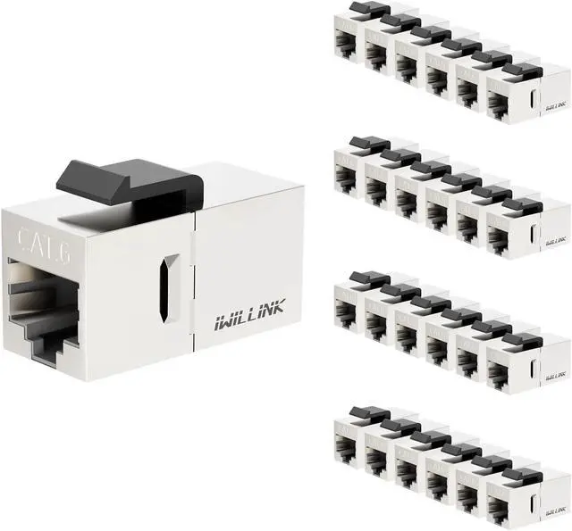 Alt view image 3 of 7 - iwillink RJ45 Coupler 10-Pack and Cat6 Coupler RJ45 Cat6 Shielded Coupler 25-Pack
