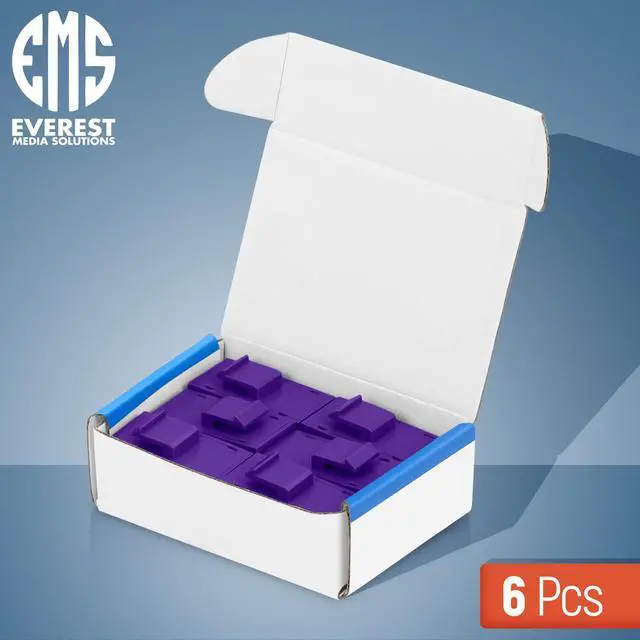 Alt view image 7 of 7 - Everest Media Solutions Bundle 2 Items: 24-Port Keystone Patch Panel + 6 Pack of RJ45 CAT6 Keystone Couplers - Purple