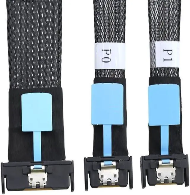 Alt view image 2 of 7 - Gen5 MClo X8 Adapter Cable Gen5 MCIO X8 to Dual MCIO X4 Server Cable for PC 3.0 U.2 Oculink Pcie Cable 0.5M
