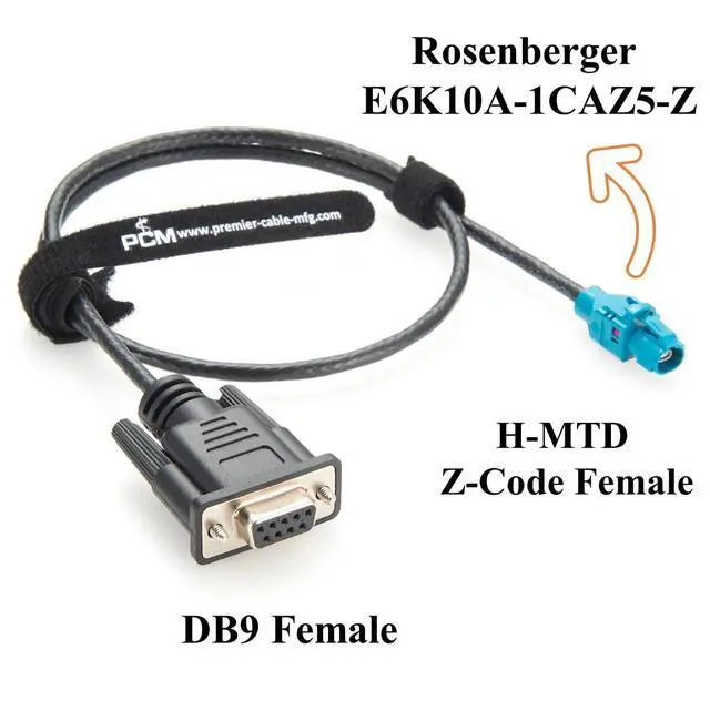 Alt view image 3 of 6 - Original Rosenberger E6K10A-1CAZ5-Z H-MTD Female to DB9 RS232 Female Cable 100/1000Base-T1 Automotive Ethernet Diagnostic Cable for CAN Bus, ECU Testing, OBD-II Interface(0.62m)