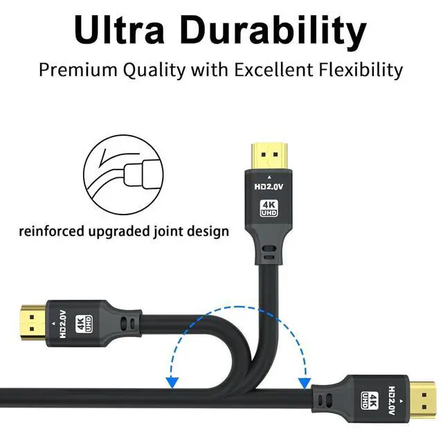 Alt view image 5 of 7 - 120FT Long Hdmi Cable, 4K@60Hz, 18Gbps High Speed HDMI 2.0 Cord, Ultra HD,Ethernet Audio Return,Video 4K,Arc,1080p,3D, HDR Compatible with Xbox,PS5/PS4,HDTV,Laptop(Black)