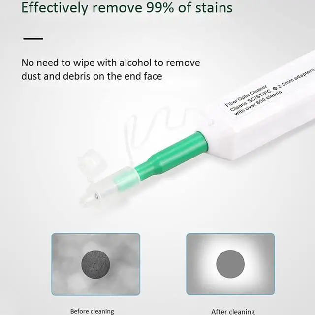 Alt view image 2 of 6 - 10X SC Fiber Cleaning Pen One-Click Fiber Cleaning Device Fiber End Face Cleaning Pen 2.5mm