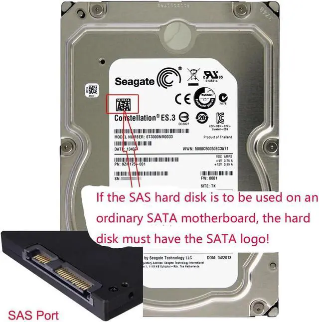 Alt view image 4 of 4 - SATA Hard Disk Drive Raid Adapter with 15 Pin 7 Pin + 15 Pin to SFF-8482 SAS 22 Pin Converter Adapter