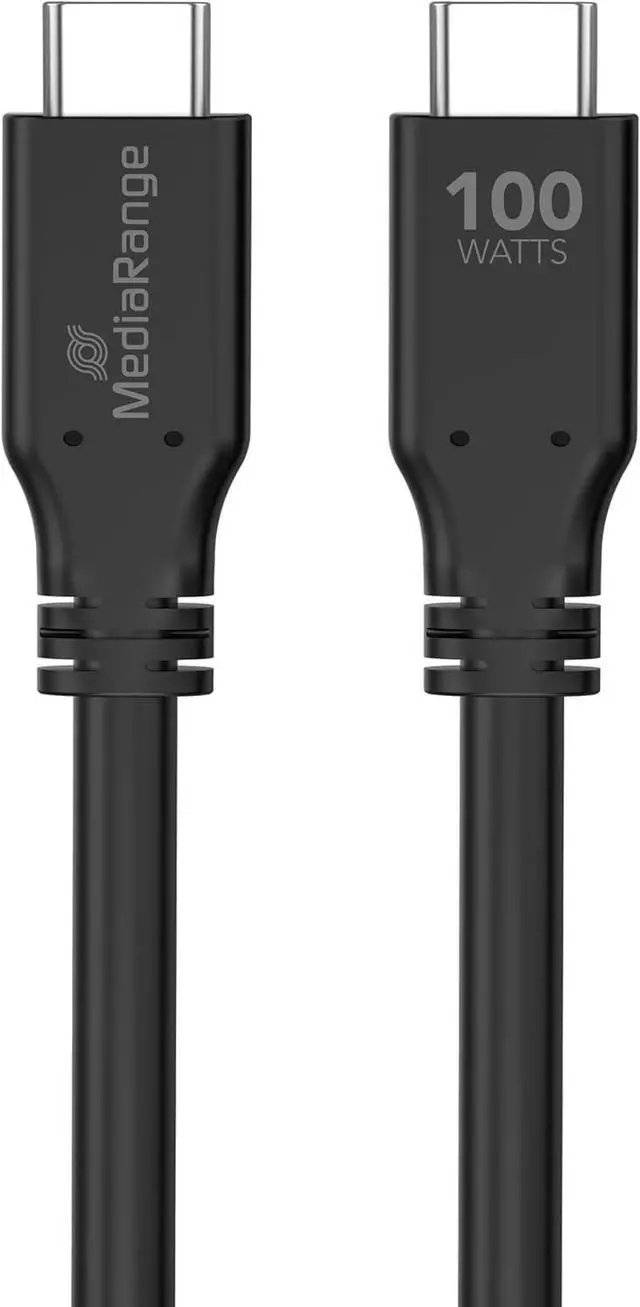 Alt view image 3 of 3 - MediaRange USB Type-C® Charging and Data Cable with E-Mark Chip, USB 3.2 Gen 1x2, 10 Gbit/s, Supports USB-C Power Delivery 3.0, Quick Charge 3.0 and PPS, 100 W Max, 3.0 m, Black