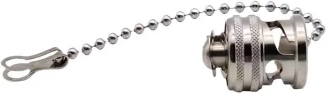Alt view image 2 of 5 - 5pcs BNC Dust Cap with Chain for Triaxial Connector Male Dust Plug TRB Three Jaw Metal Protective Cover