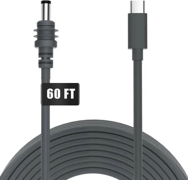 Main image of USB C to DC Power Cable for Starlink Mini, Max Power 140W Input Type C to DC Cable, 18AWG 20M/60FT Replacement Cable for Star Link Mini Waterproof Grey