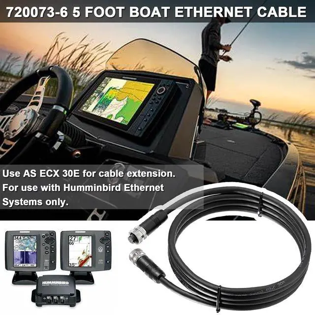 Alt view image 3 of 7 - 720073-6 5 Feet Boat Ethernet Cable Replace for Humminbird,AS EC 5E Ethernet Cord Fit for Helix G2N Helix G1 and All APEX SOLIX Onix Models