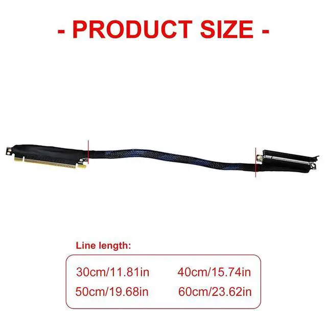 Alt view image 4 of 7 - Low Loss PCIe5.0 X16 Left Entry GPU Extension Cord 180 Degree Turn Design with Abrasion Resistant MeshesHarness Risers