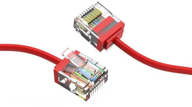 Main image of Ultra Slim Cat6A Cable 6 FT (10 Pack) Networking, Super Slim CAT 6 Ethernet Patch Cord, 10Gigabit Super Thin RJ45 Connector Internet Cable for PC, Mac, Laptop, PS5, PS4, Xbox - Red