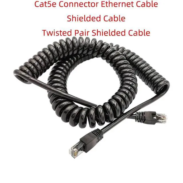 Alt view image 2 of 4 - Spiral Spring Connector Ethernet Cable - 8 Core Gigabit Network Cable with Crystal Head,1pcs(Stretch 5meter)