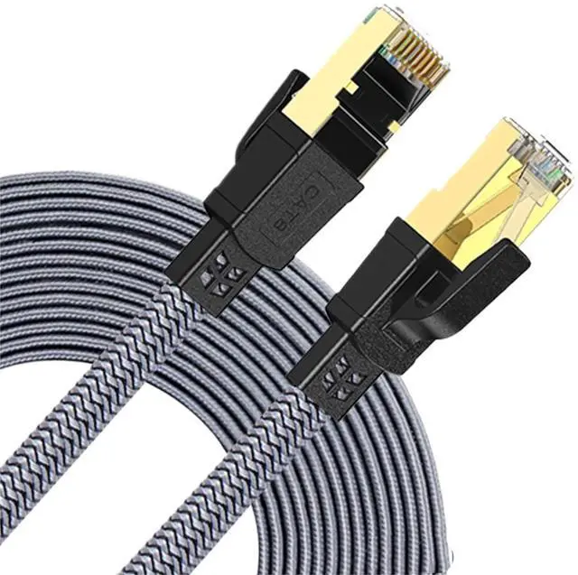 Main image of Nylon Braided Cat8 Ethernet Cable 40Gbps 2000MHz High-Speed RJ45 Network Cord for PS5 Laptops Routers Low(Cat 8-Round Blue,25M)