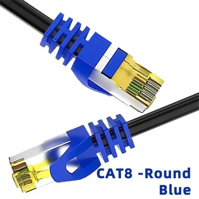 Alt view image 2 of 4 - Nylon Braided Cat8 Ethernet Cable 40Gbps 2000MHz High-Speed RJ45 Network Cord for PS5 Laptops Routers Low(Cat 8-Round Blue,25M)