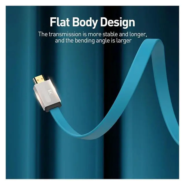 Alt view image 5 of 7 - HDMI 2.1 Cable 48Gbps 8K@60Hz 4K@120Hz Ultra High Speed HDMI Cord, HDCP 2.2 & 2.3, HDR10, EARC Support for Dolby Vision & Atmos(5m)