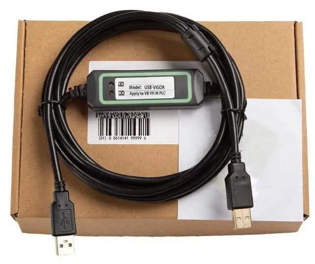 Main image of USB-Vigor Applicable Data Cables VB VH Series Download Cables Cables Transmission Stability PLC Programming Cables High Speed Stability Model FT232RL Chip Black 3 Meter
