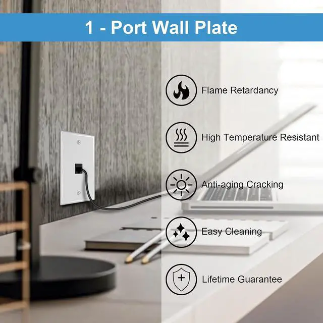 Alt view image 7 of 7 - iwillink RJ45 Cat6 Keystone Coupler 25-Pack and 1 Port Keystone Jack Wall Plate 10-Pack