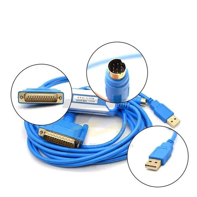Alt view image 2 of 6 - PLC Programming Cable Data Download Cable USB-SC09 26P 3Meter for FX/1N/2N/2S/3S A Series
