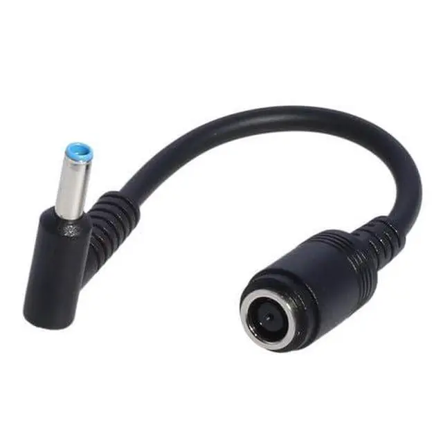 Alt view image 6 of 7 - 40pcs 7.4mm Round Jack to 4.5mm Plug End Power Converter Adapter Cable 17cm Black Color for HP Blue Tips Brand New