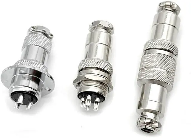 Alt view image 6 of 7 - 5pcs GX12 GX16 GX20 2 3 4 5 6 7 8 9 10Pin Male Female Butting Wire Cable Circular Aviation Socket Plug Panel Connector(GX20 Docking Male,3P)