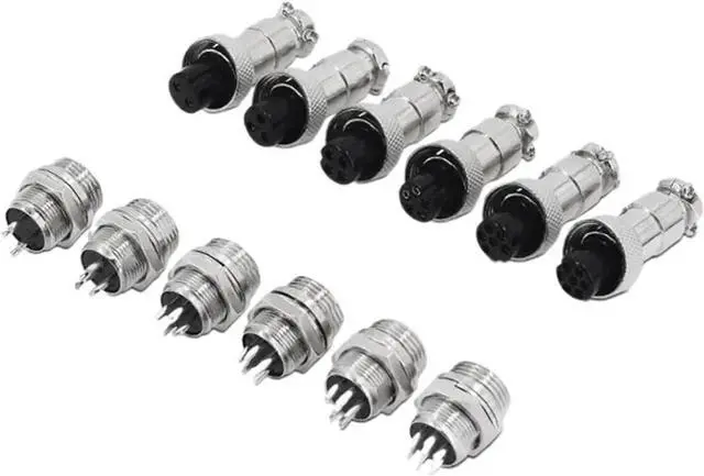 Main image of 5/10/20 Packs GX12 GX16 GX20 Compatible Aviation Plug 2 3 4 5 6 7 8 9 10 12 14 15Pin M/F, Waterproof Circular Connector(GX12,20Sets (Male Female),4P)