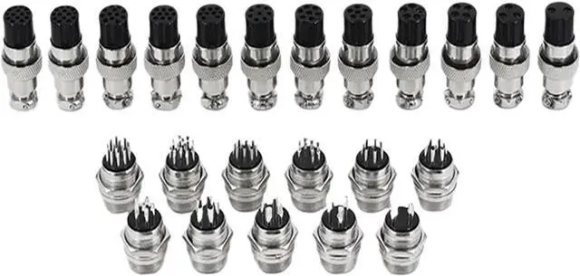 Main image of 5/10/20 Packs GX12 GX16 GX20 Compatible Aviation Plug 2 3 4 5 6 7 8 9 10 12 14 15Pin M/F, Waterproof Circular Connector(GX20,20Sets (Male Female),3P)