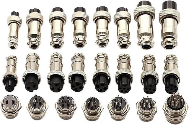 Alt view image 2 of 7 - 5/10/20 Packs GX12 GX16 GX20 Compatible Aviation Plug 2 3 4 5 6 7 8 9 10 12 14 15Pin M/F, Waterproof Circular Connector(GX12,20Sets (Male Female),4P)