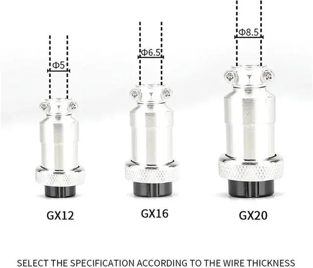 Alt view image 3 of 7 - 5/10/20 Packs GX12 GX16 GX20 Compatible Aviation Plug 2 3 4 5 6 7 8 9 10 12 14 15Pin M/F, Waterproof Circular Connector(GX12,20Sets (Male Female),4P)
