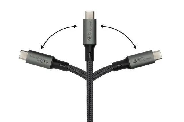 Alt view image 5 of 7 - Good Connections USB 4.0 Gen. 2x2 Cable (20GBit/s, 100W, 8K @ 30Hz), USB-C Male to USB-C Male, Anthracite, 1.8 m