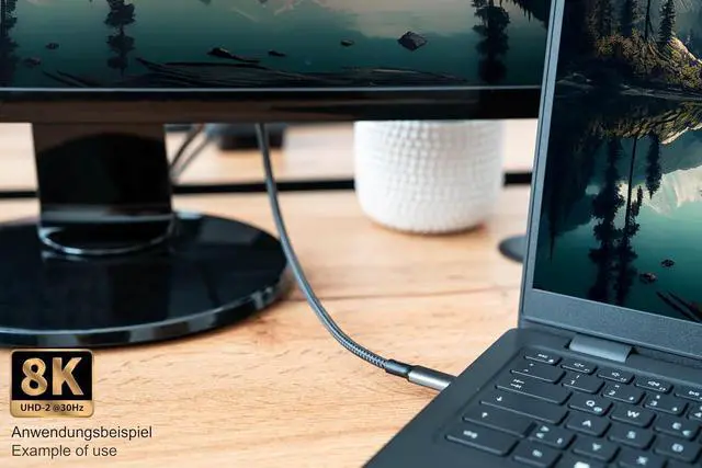 Alt view image 7 of 7 - Good Connections USB 4.0 Gen. 2x2 Cable (20GBit/s, 100W, 8K @ 30Hz), USB-C Male to USB-C Male, Anthracite, 1.8 m