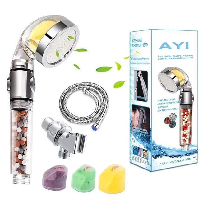 Alt view image 2 of 7 - AYI Vitamin C Filtered High Pressure Handheld Shower RGB 3 in 1 Multi Connectors Charger Cable