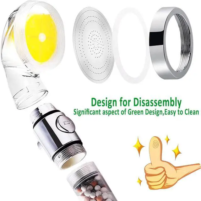 Alt view image 6 of 7 - AYI Vitamin C Filtered High Pressure Handheld Shower RGB 3 in 1 Multi Connectors Charger Cable