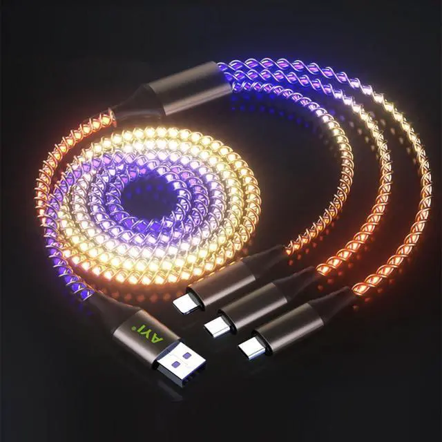 Alt view image 7 of 7 - AYI Vitamin C Filtered High Pressure Handheld Shower RGB 3 in 1 Multi Connectors Charger Cable