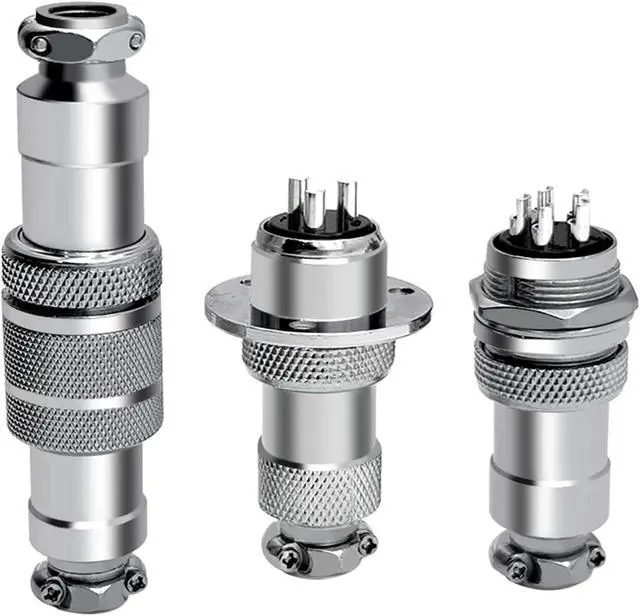 Alt view image 7 of 7 - 5pcs GX12 GX16 GX20 2 3 4 5 6 7 8 9 10Pin Male Female Butting Wire Cable Circular Aviation Socket Plug Panel Connector(GX20 Docking Male,3P)