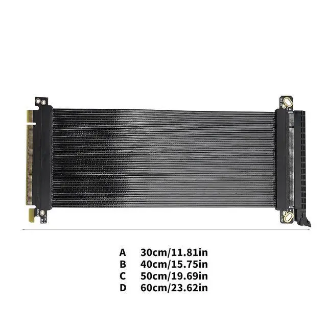 Alt view image 3 of 7 - PCIe 5.0 X16 Thin Flat Ribbon Cable 180 Degree Parallel Design for GPU Disk Fast Speed and Stability