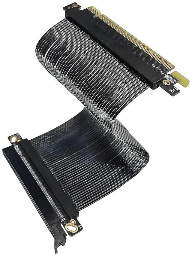 Main image of PCIe 5.0 X16 Thin Flat Ribbon Cable 180 Degree Parallel Design for GPU Disk Fast Speed and Stability