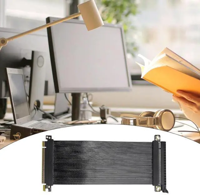 Alt view image 2 of 7 - PCIe 5.0 X16 Thin Flat Ribbon Cable 180 Degree Parallel Design for GPU Disk Fast Speed and Stability
