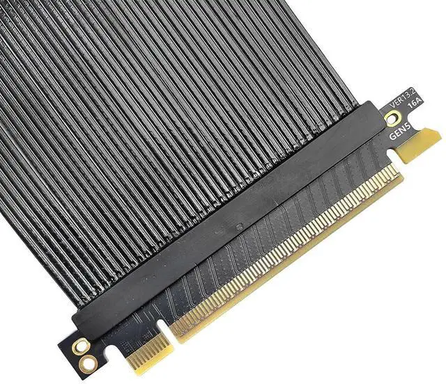 Alt view image 6 of 7 - PCIe 5.0 X16 Thin Flat Ribbon Cable 180 Degree Parallel Design for GPU Disk Fast Speed and Stability