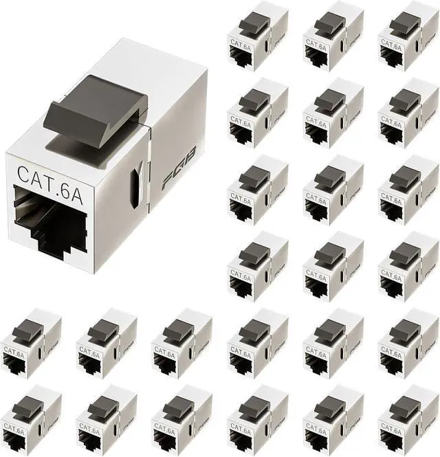 Alt view image 3 of 7 - FGB 1U 24 Cat6a Port Patch Panel and 25 Pack Cat6a Shielded Keystone Coupler