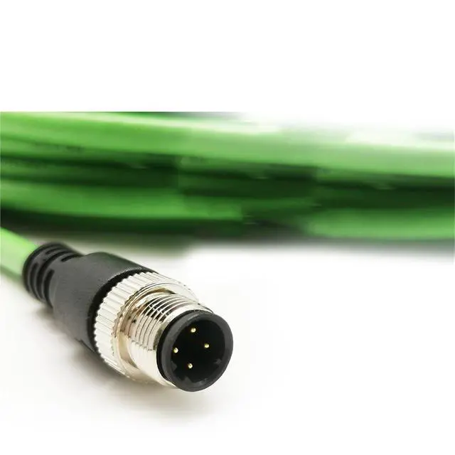 Alt view image 3 of 3 - M12 to RJ45 Connector Network RJ45 Connector Straight Bent 4Pin 8Core A/D/X Sensor High Flexibility Shielded Network Cable(4 core,2M,A)
