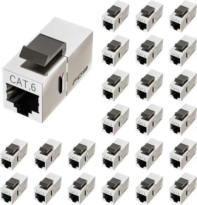 Alt view image 3 of 7 - FGB 1U 24 Port Patch Panel and 25 Pack Cat6 Shielded Keystone Coupler