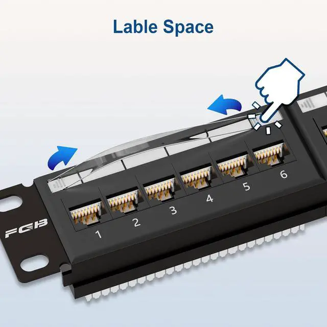 Alt view image 4 of 7 - FGB 1U 24 Port Patch Panel and 2U 48 Port Cat6 Patch Panel
